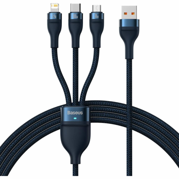 USB kabel 3v1 Baseus Flash Series, USB-C + micro USB + Li...