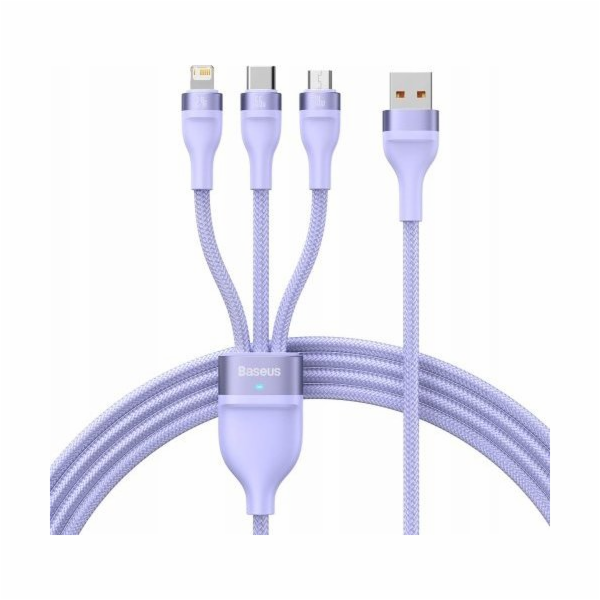 Kabel USB 3v1 řady Baseus Flash II, USB-C + micro USB + L...