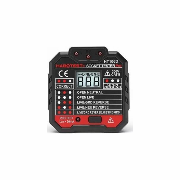 Tester zásuvek s digitálním displejem Habotest HT106D