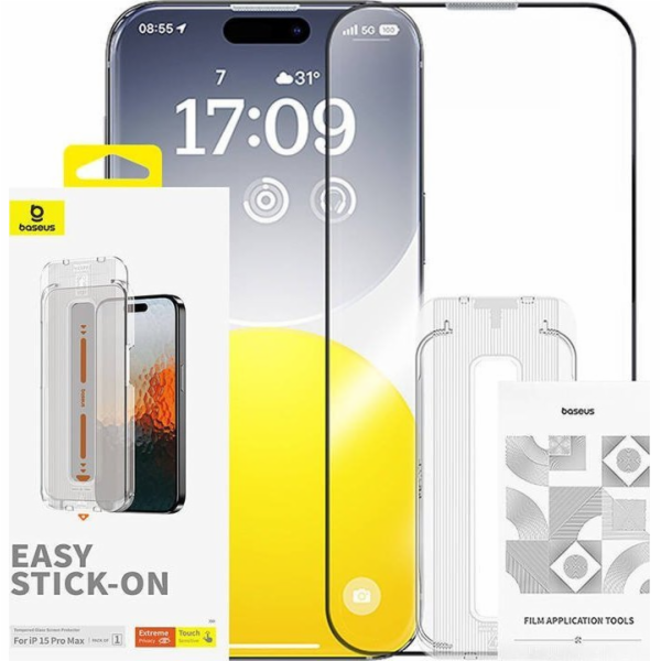 Ochrana soukromí Tvrzené sklo Baseus Sapphire iPhone 15 P...