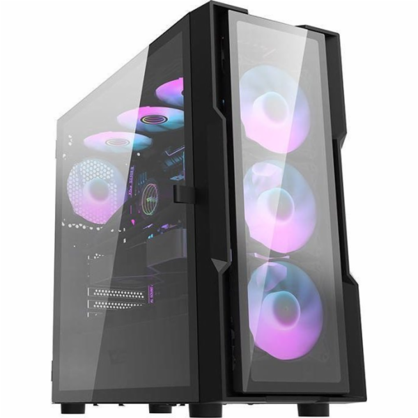 Skleněná počítačová skříň Darkflash DK431 + 4 ventilátory...