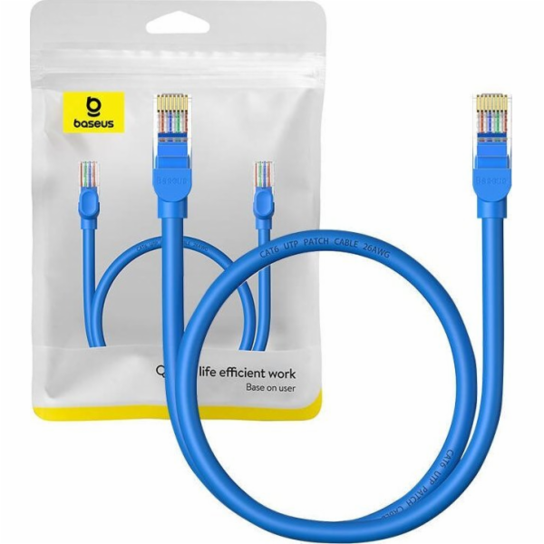 Kulatý kabel Baseus Ethernet RJ45, Cat.6, 0,5 m (modrý)