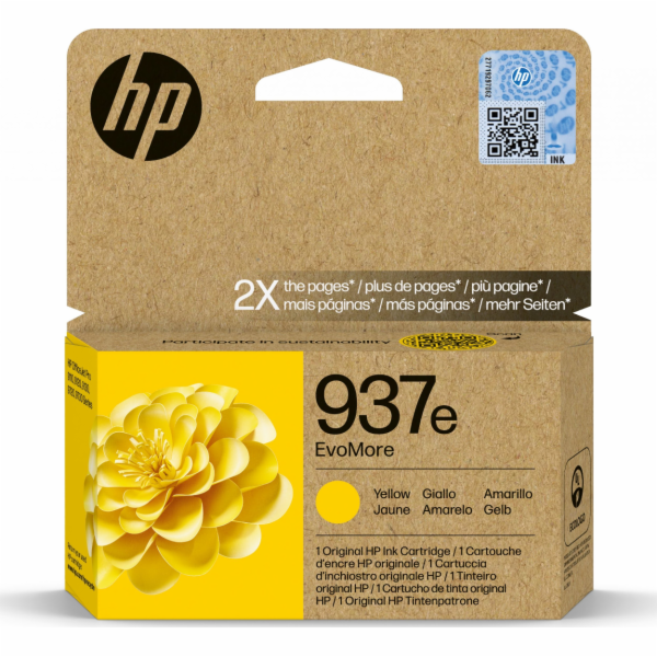 HP 937e EvoMore Yellow Original Ink Cartridge (1,650 pages)