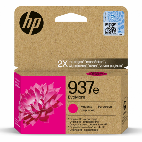 HP 937e EvoMore Magenta Original Ink Cartridge (1,650 pages)