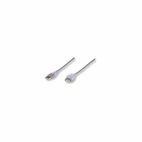 Manhattan USB-A USB kabel – 4,5 m stříbrný (340502)