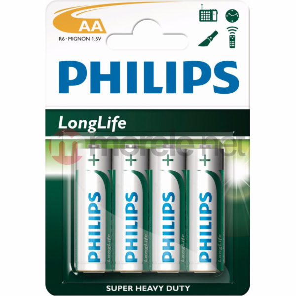 Baterie Philips LongLife AA / R6 4 ks.