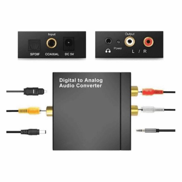 AV adaptér Mozos Toslink - RCA (Cinch) černý (DAC01)