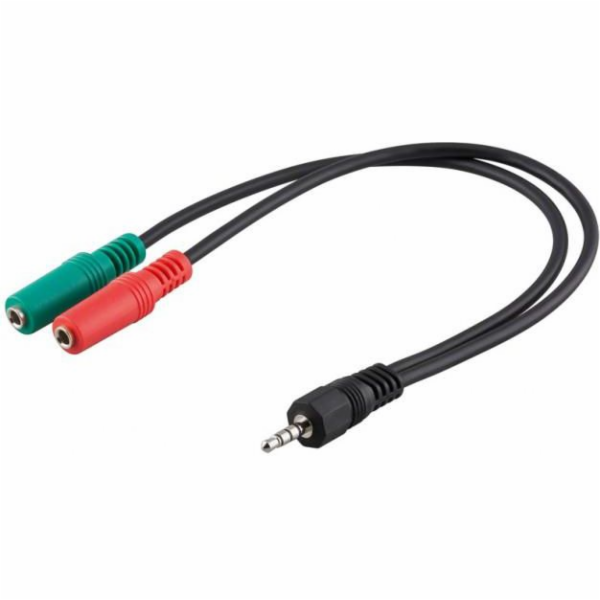 Manhattan Jack 3,5 mm - Jack 3,5 mm x2 kabel 0,15 m černý...