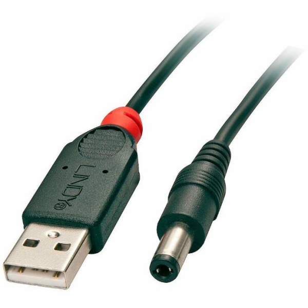 Lindy USB-A – DC kabel 5,5 mm 1,5 m černý (70268)