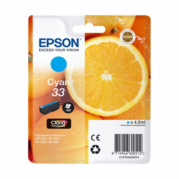 Inkoust Epson Cyan 33 (C13T33424010)