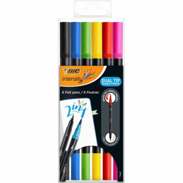 BIC PENS 2-STR 6-COL BC INTENSITY POUZDRO