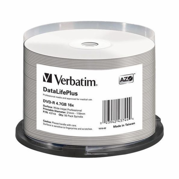 Verbatim DVD-R 4,7 GB 16x 50 kusů (43744)