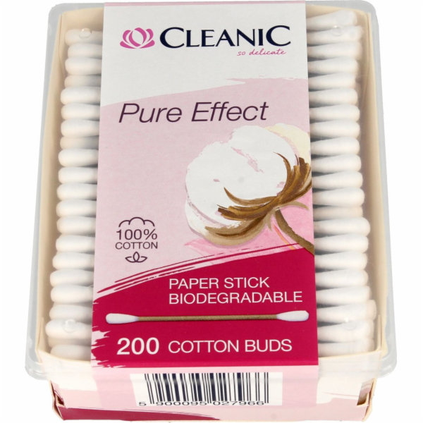 Vatové tyčinky Cleanic Cleanic Pure Effect 1 balení - 200 ks