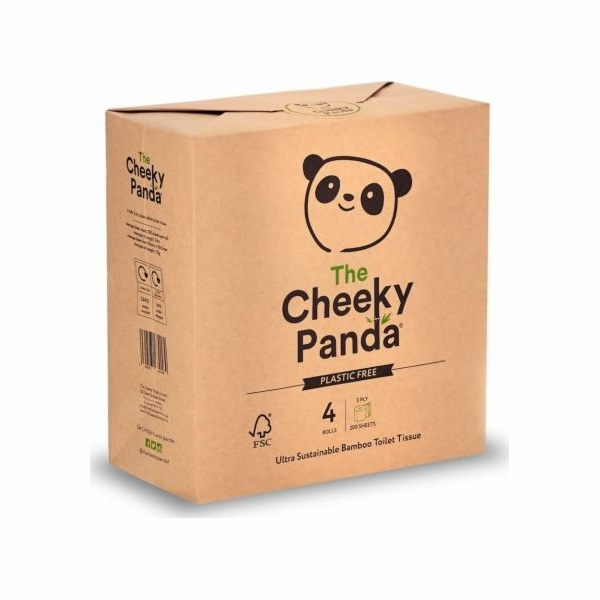 Cheeky Panda Třívrstvý bambusový toaletní papír, 4 role p...