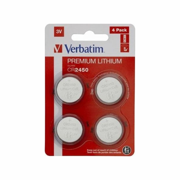 Baterie Verbatim CR2450 4 ks.