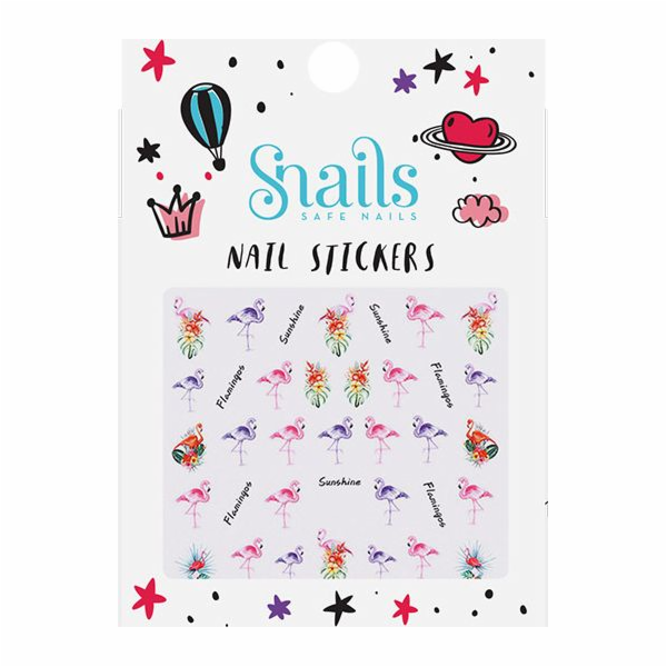 Samolepky na nehty Snails Flamingos