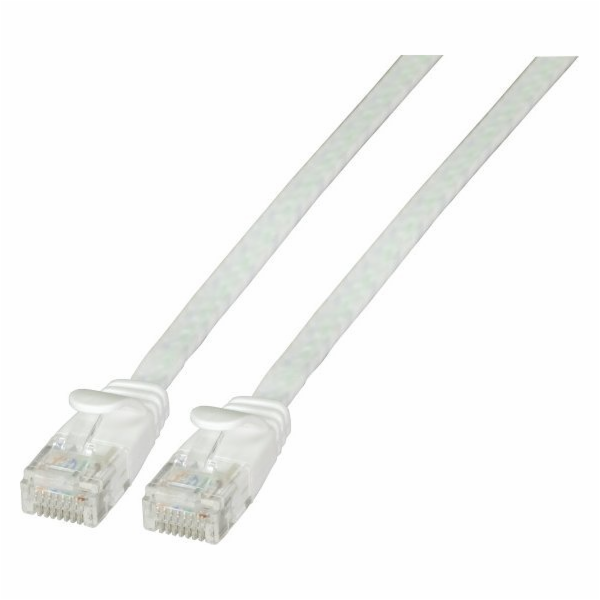 EFB RJ45 Flachpatchkabel U/UTP, Cat.6A, PVC, 0,25m, weiß