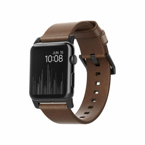 Moderní kožený řemínek Nomad NOMAD hnědý 42 mm / 44 mm če...