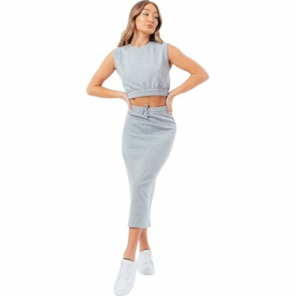 Justhype  Sweat Midi Sukně Loungewear Set LABON007 šedá 12