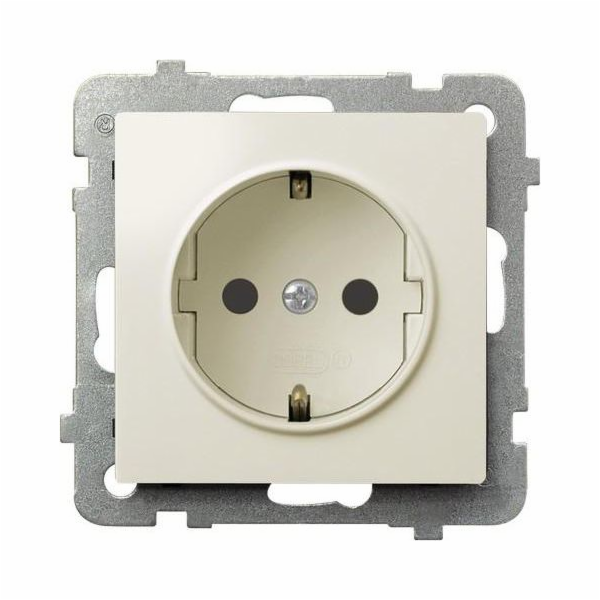 Ospel Gniazdo Impresja single schuko ecru (GP-1YS/m/27)