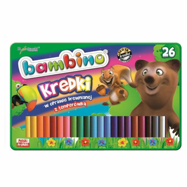 Svatý. Majewski Bambino pastelky 26 ks. v kovovém obalu
