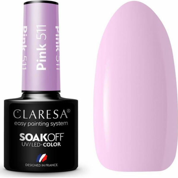 Claresa  Soak Off UV/LED Růžový hybridní lak 511 5g