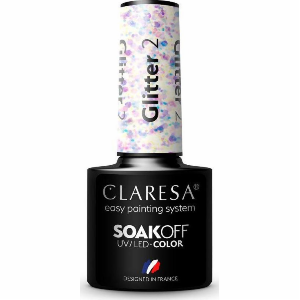Claresa  Soak Off UV/LED Glitter hybridní lak 2 5g