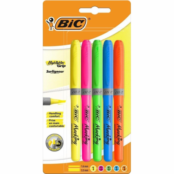 Bic ZVÝRAZŇOVAČ 5 KOL GRIP BC B/C
