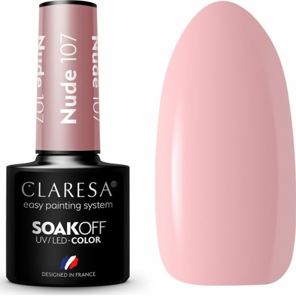 Claresa Soak Off UV/LED Nude hybridní lak 107 5g