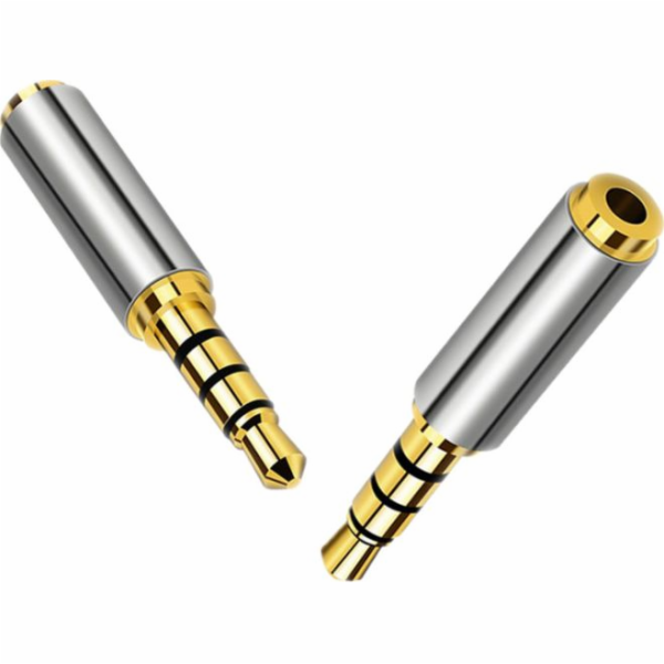 AV adaptér Mozos Jack 2,5 mm – Jack 3,5 mm stříbrný (MA3525)