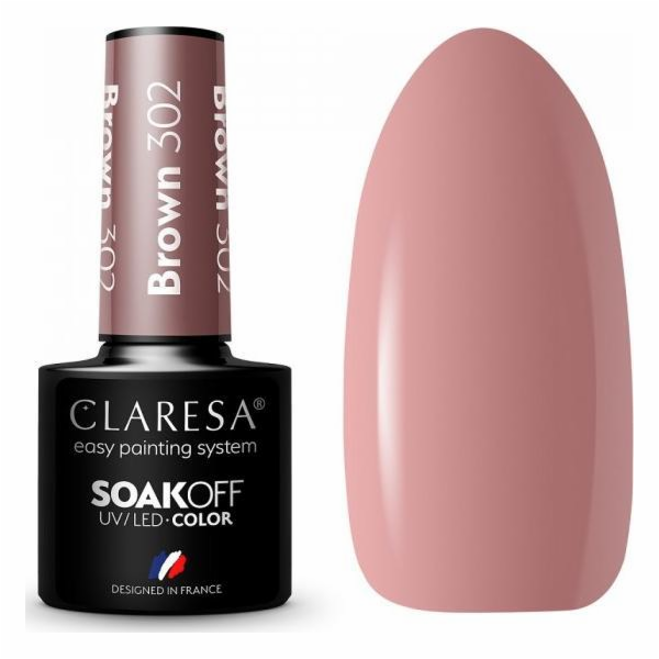 Claresa Soak Off UV/LED Brown hybridní lak 302 5g