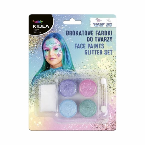 Derform Glitter barvy na obličej 4 barvy KIDEA