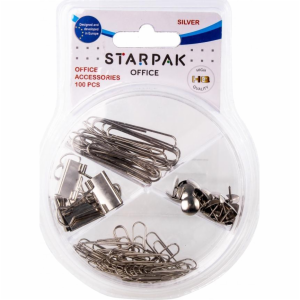 KANCELÁŘSKÉ DOPLŇKY Starpak 100KS SILVER OFF STK B/C12/96