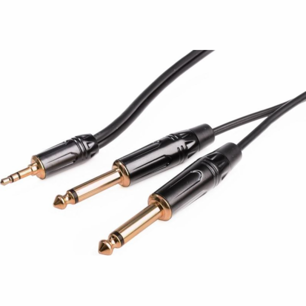 Monkey Banana Jack 3,5 mm - Jack 6,3 mm x2 kabel 2 m čern...