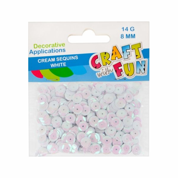 Craft with Fun CF SEQUINS KRÉMOVÉ TLAČÍTKO 8MM BÍLÉ PBH 4...