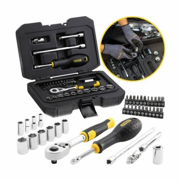 Stanley Socket set 1/4 38 ks + topení + příslušenství.