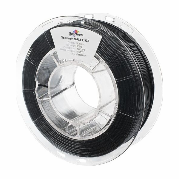 Spectrum Filament S-FLEX 90A Tmavě černá 1,75 mm/0,25 kg