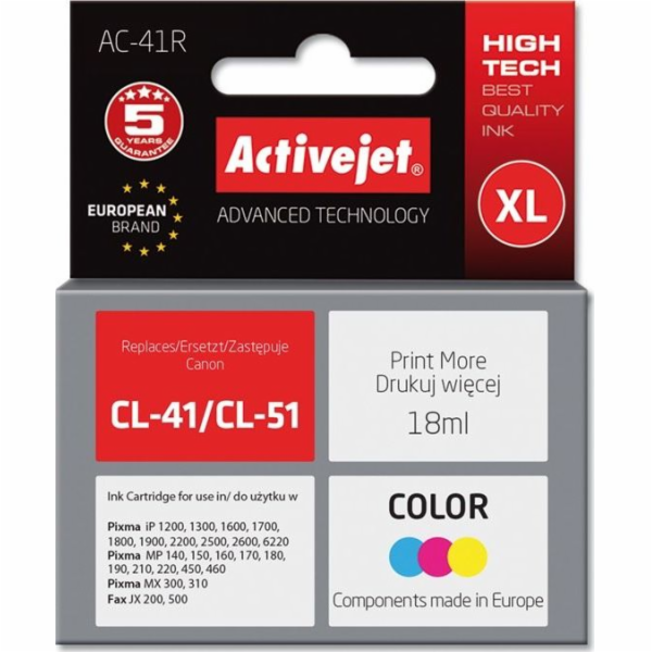 Activejet Inkoust AC-41R (náhrada Canon CL-41; Premium; 1...