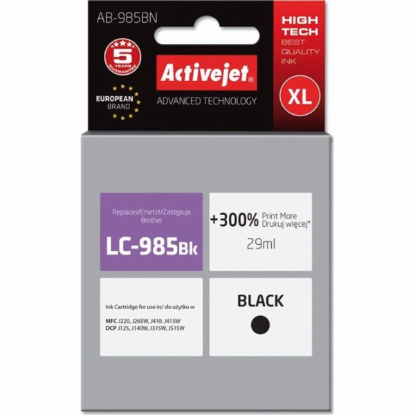 Activejet AB-985BN inkoust (náhrada za Brother LC985BK; S...