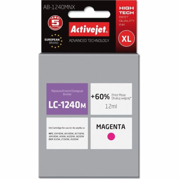 ActiveJet ink cartr. Brother LC-1240M - 12 ml - 100% NEW ...