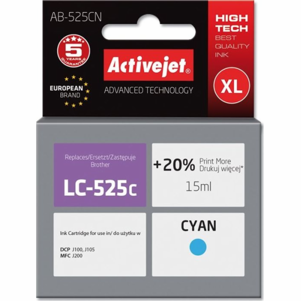 Activejet AB-525CN ink for Brother printer; Brother LC525...