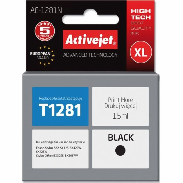 Activejet AE-1281N ink for Epson printer  Epson T1281 rep...