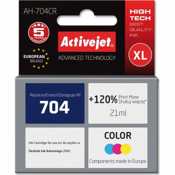 Activejet AH-704BR Inkoust (náhrada za HP 704 CN692AE; Pr...