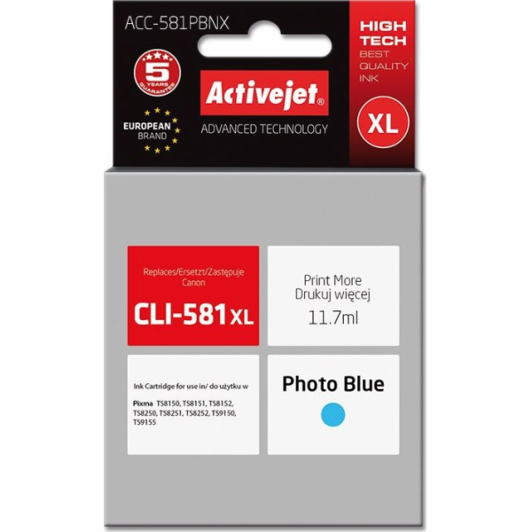 Activejet ACC-581PBNX ink for Canon printer; Canon CLI-58...