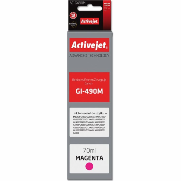 Activejet AC-G490M ink for Canon printer; Canon GI-490M r...