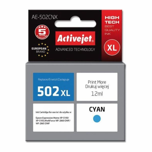 Activejet Inkoust AE-502CNX (náhradní inkoust Epson 502XL...