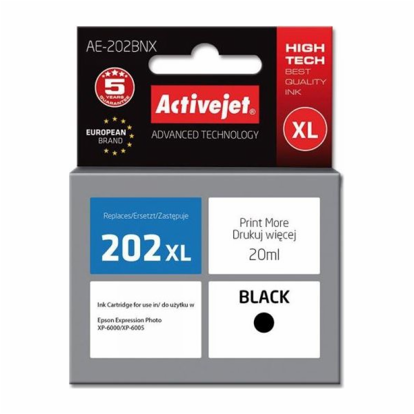 Activejet Inkoust AE-202BNX (náhradní inkoust Epson 202XL...