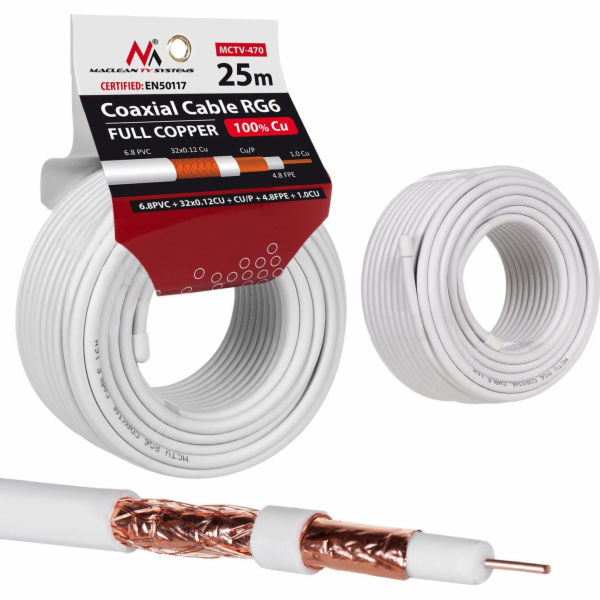 Maclean Coaxial Cable  Satellite Antenna Cable  RG6 1.02C...