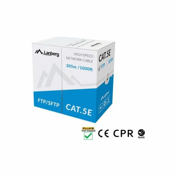 SFTP kabel Cat.5e 305m plný CU LCS5-11CU-0305-S šedý