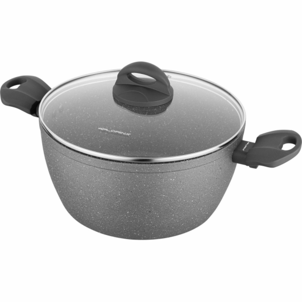 Florina Hliníkový hrnec Florina Lava Stone šedý 24 cm 4l
